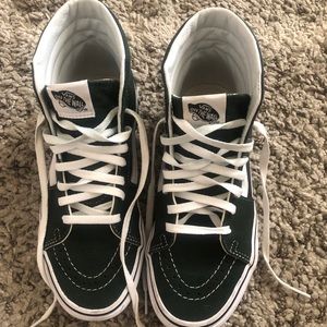 Emerald green high top vans